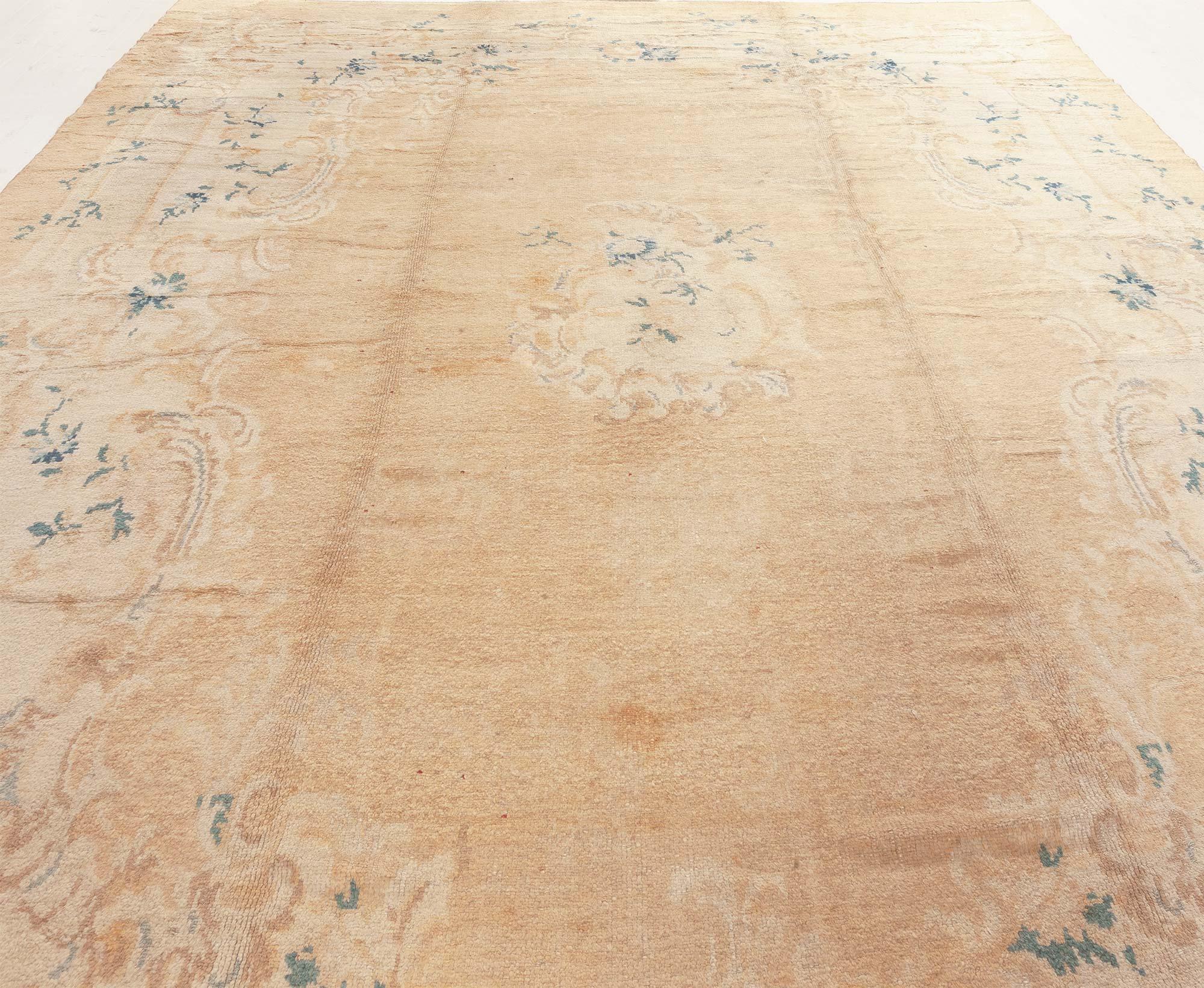 Hand-Knotted Doris Leslie Blau 1920s Antique Turkish Angora Oushak Rug For Sale
