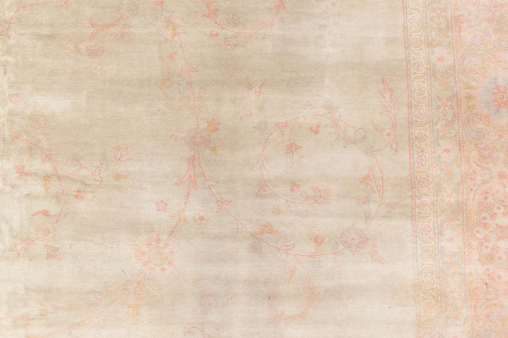 Doris Leslie Blau Antique Turkish Borlou Botanic Handwoven Wool Rug For Sale 1