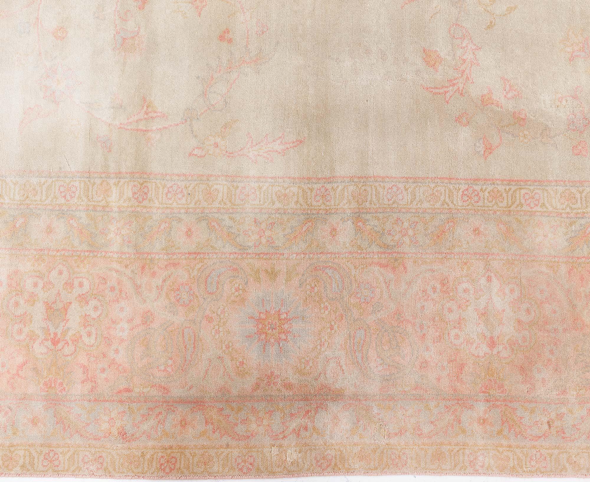 Doris Leslie Blau Antique Turkish Borlou Botanic Handwoven Wool Rug For Sale 2