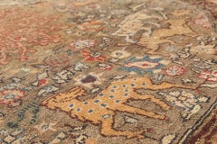 Doris Leslie Blau Antique Turkish Cream Beige Silk Rug - c. 1880 & Metal Thread
