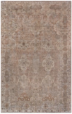 Doris Leslie Blau Antique Turkish Floral Allover Brown Rug - c. 1920