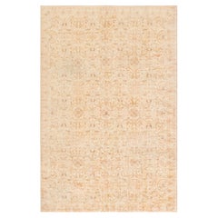 Doris Leslie Blau Antique Turkish Floral Allover Soft Beige Carpet - c. 1880