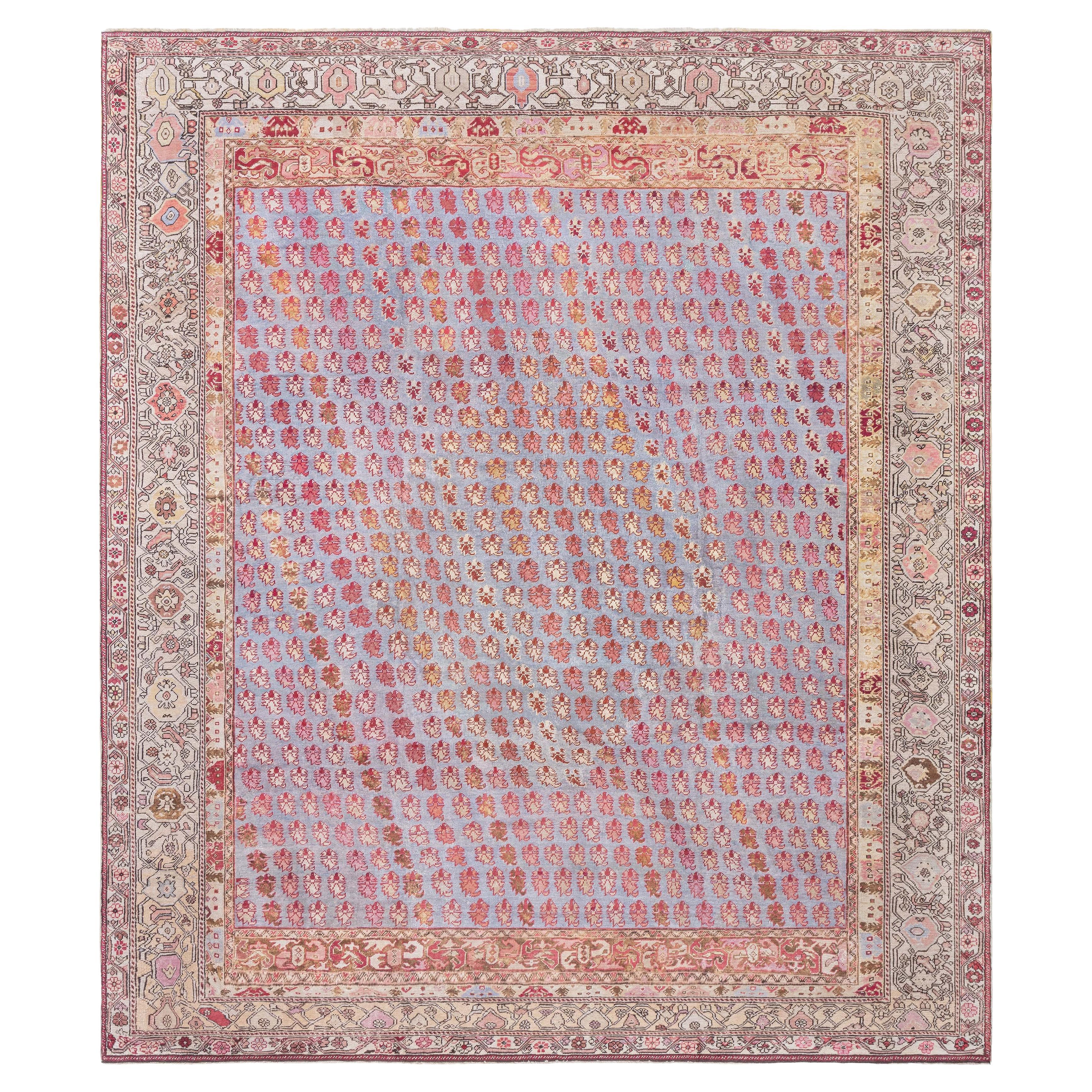 Doris Leslie Blauer antiker türkischer Ghiordes-Teppich