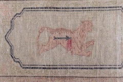 Doris Leslie Blau Antique Turkish Medallion Rug In Pale Sand, Silk - c. 1870