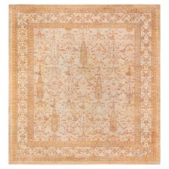Doris Leslie Blau Antique Turkish Oushak Beige Wool Rug (Size Adjusted)