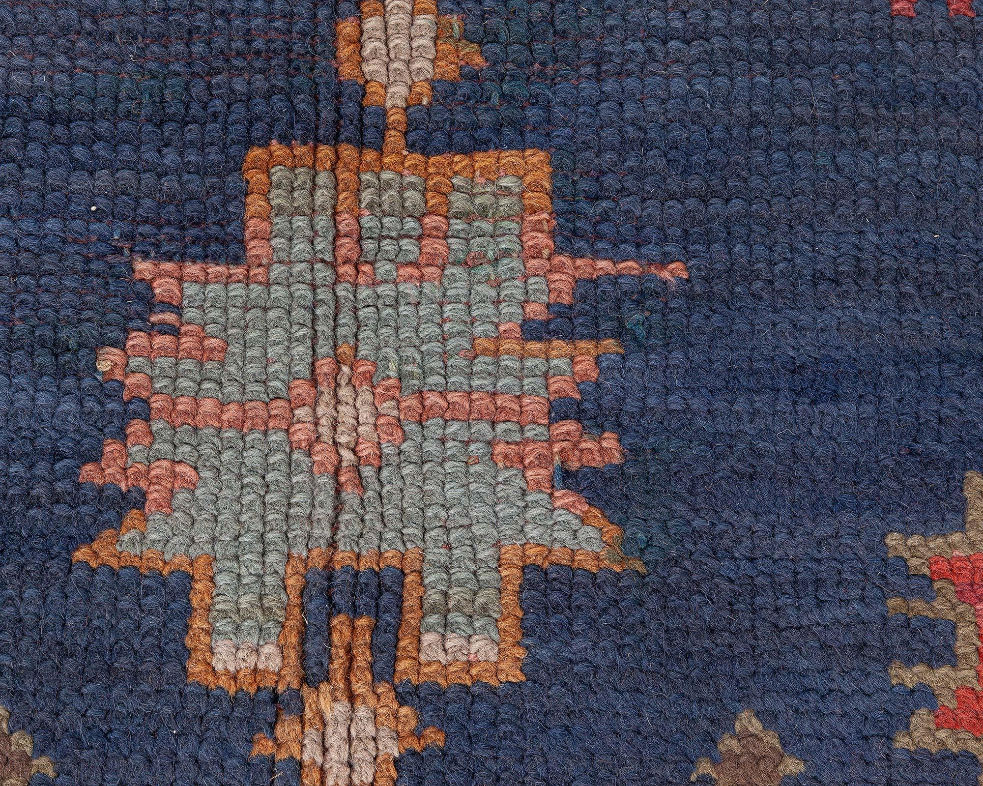 Hand-Woven Doris Leslie Blau Antique Turkish Oushak Rug For Sale