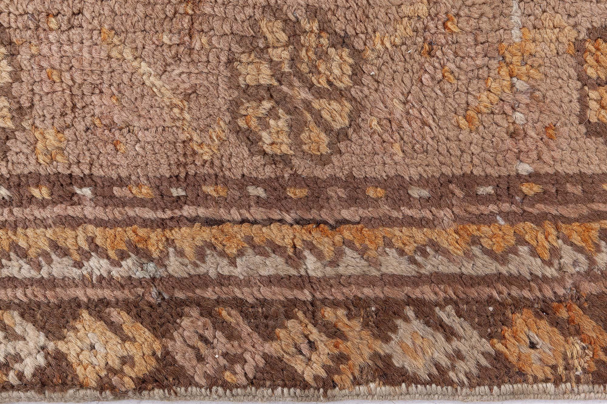 Doris Leslie Blau Antique Turkish Oushak Brown Handwoven Wool Rugs by Doris Leslie Blau en vente 4