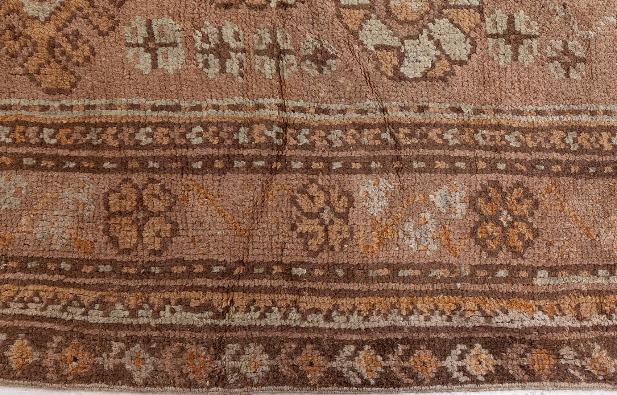 Doris Leslie Blau Antique Turkish Oushak Brown Handwoven Wool Rugs by Doris Leslie Blau Bon état - En vente à New York, NY