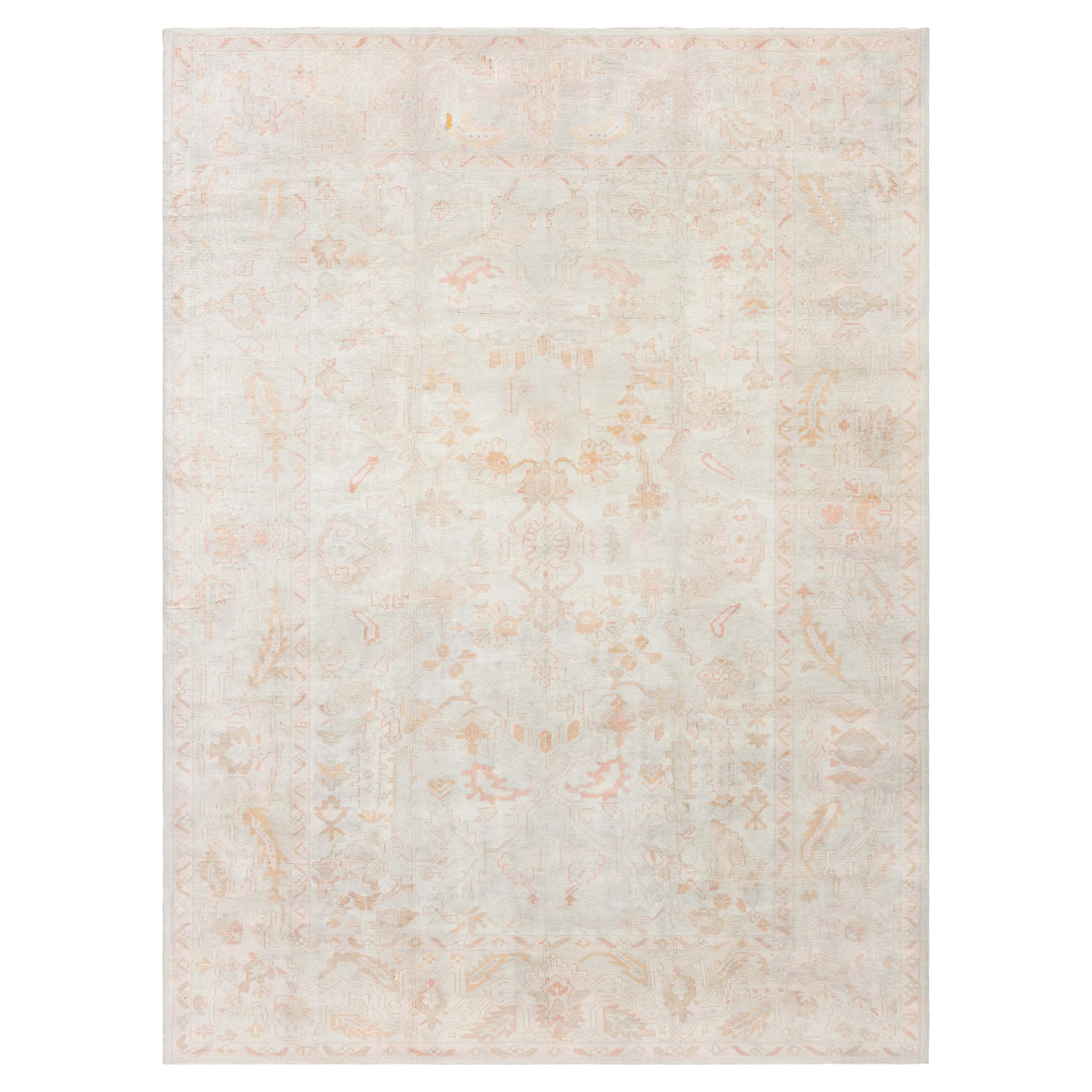 Doris Leslie Blau Antique Turkish Oushak Handmade Wool Rug