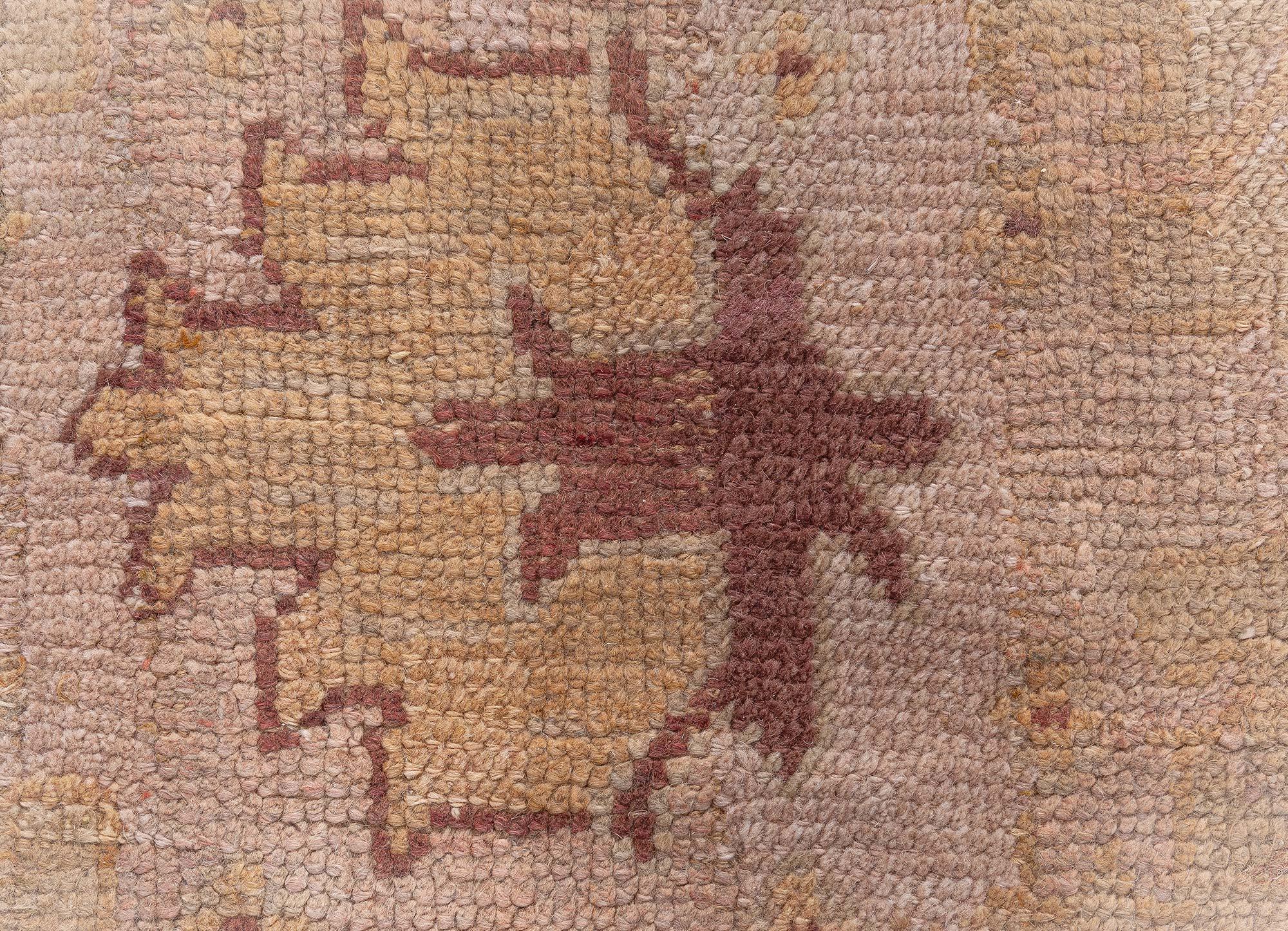Hand-Knotted Doris Leslie Blau Antique Turkish Oushak Rug For Sale