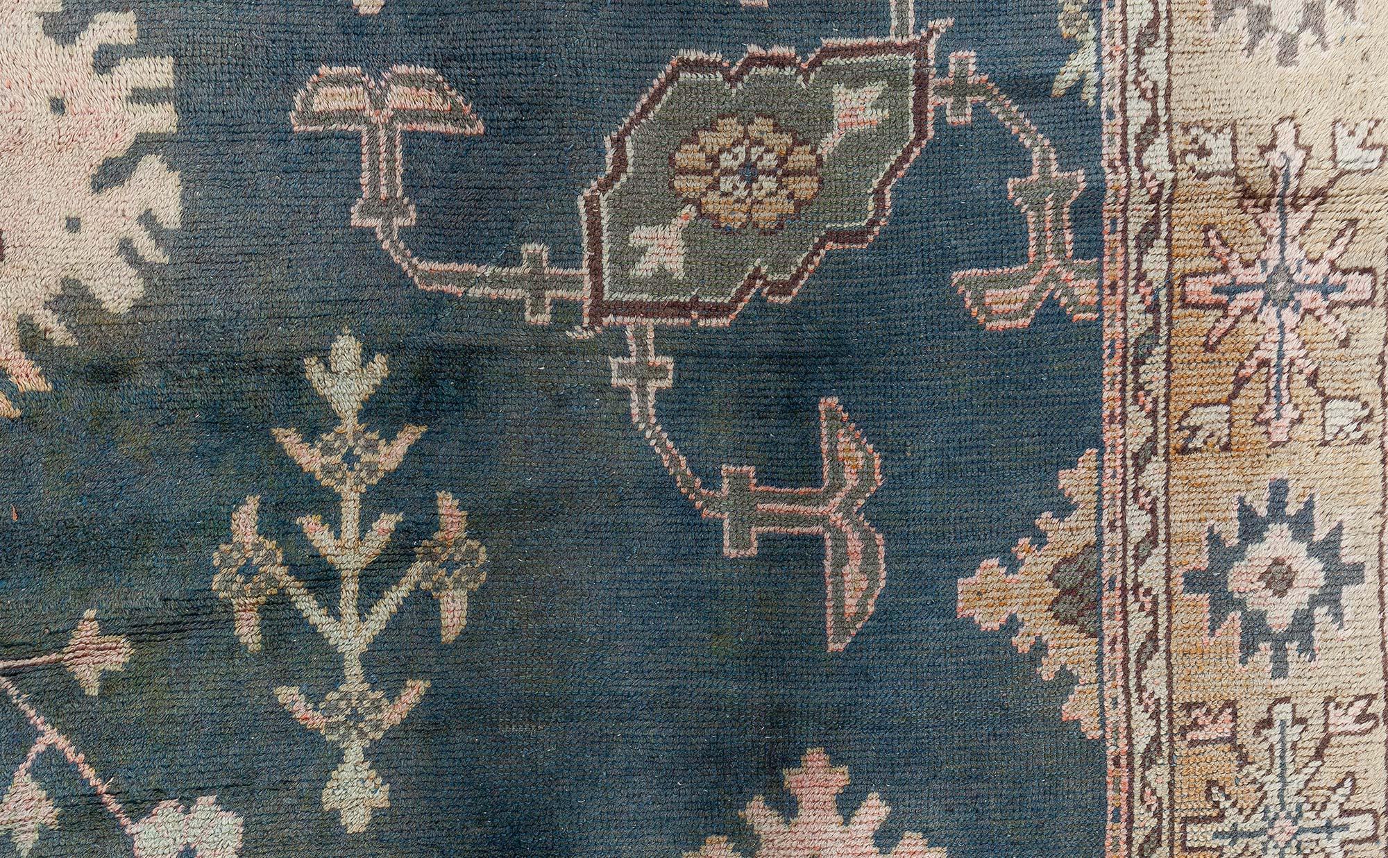 Hand-Knotted Doris Leslie Blau Antique Turkish Oushak Rug For Sale