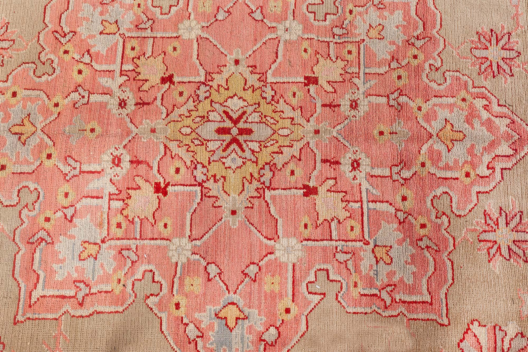 Hand-Knotted Doris Leslie Blau Antique Turkish Oushak Rug For Sale