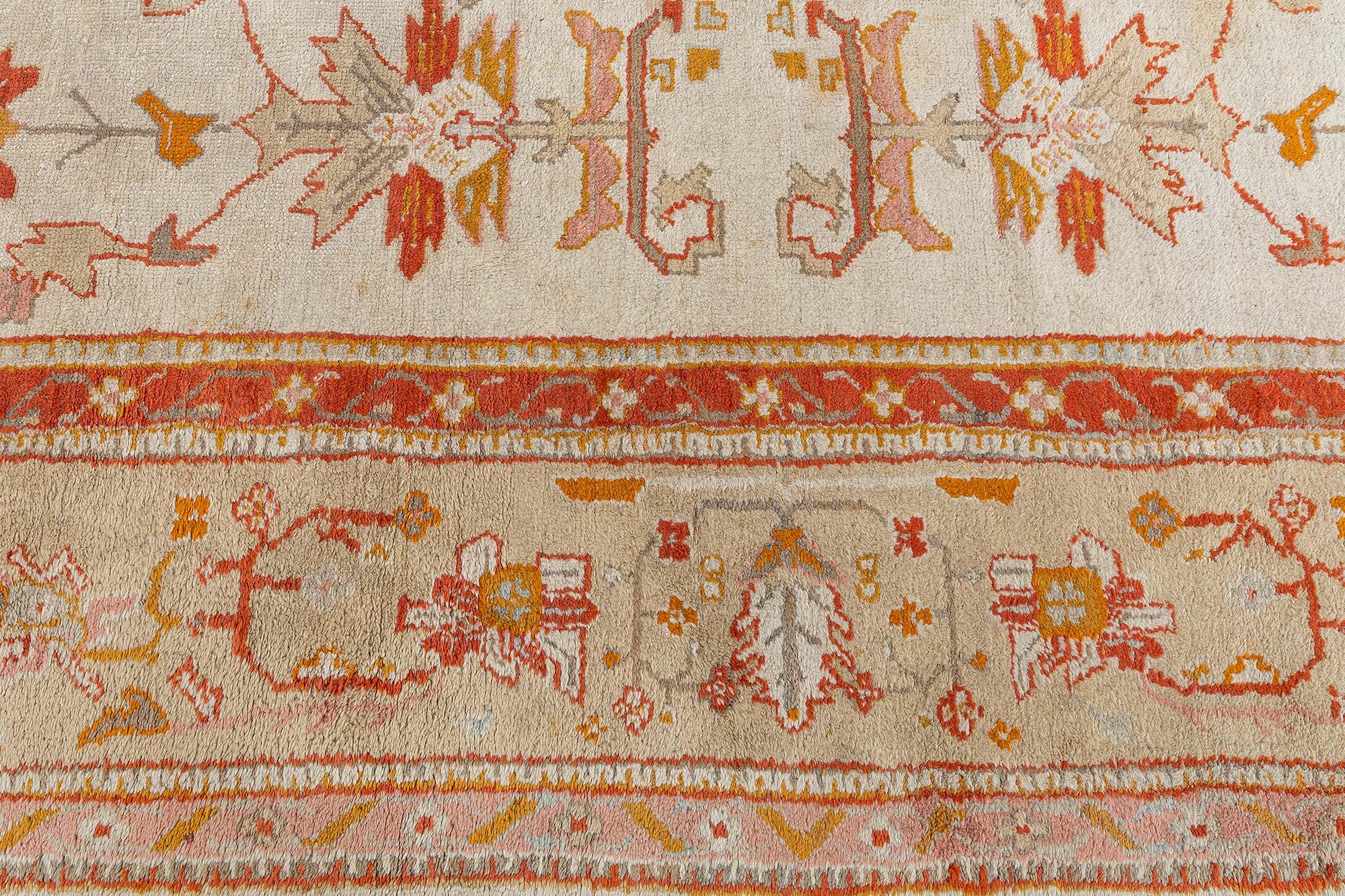 Hand-Knotted Doris Leslie Blau Antique Turkish Oushak Rug For Sale