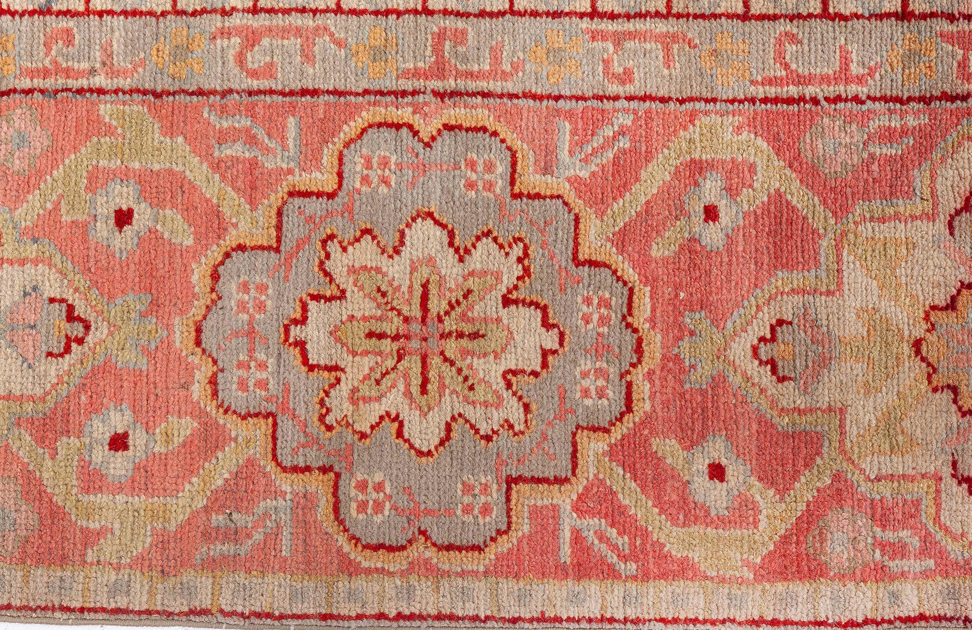 Doris Leslie Blau Antique Turkish Oushak Rug In Good Condition For Sale In New York, NY