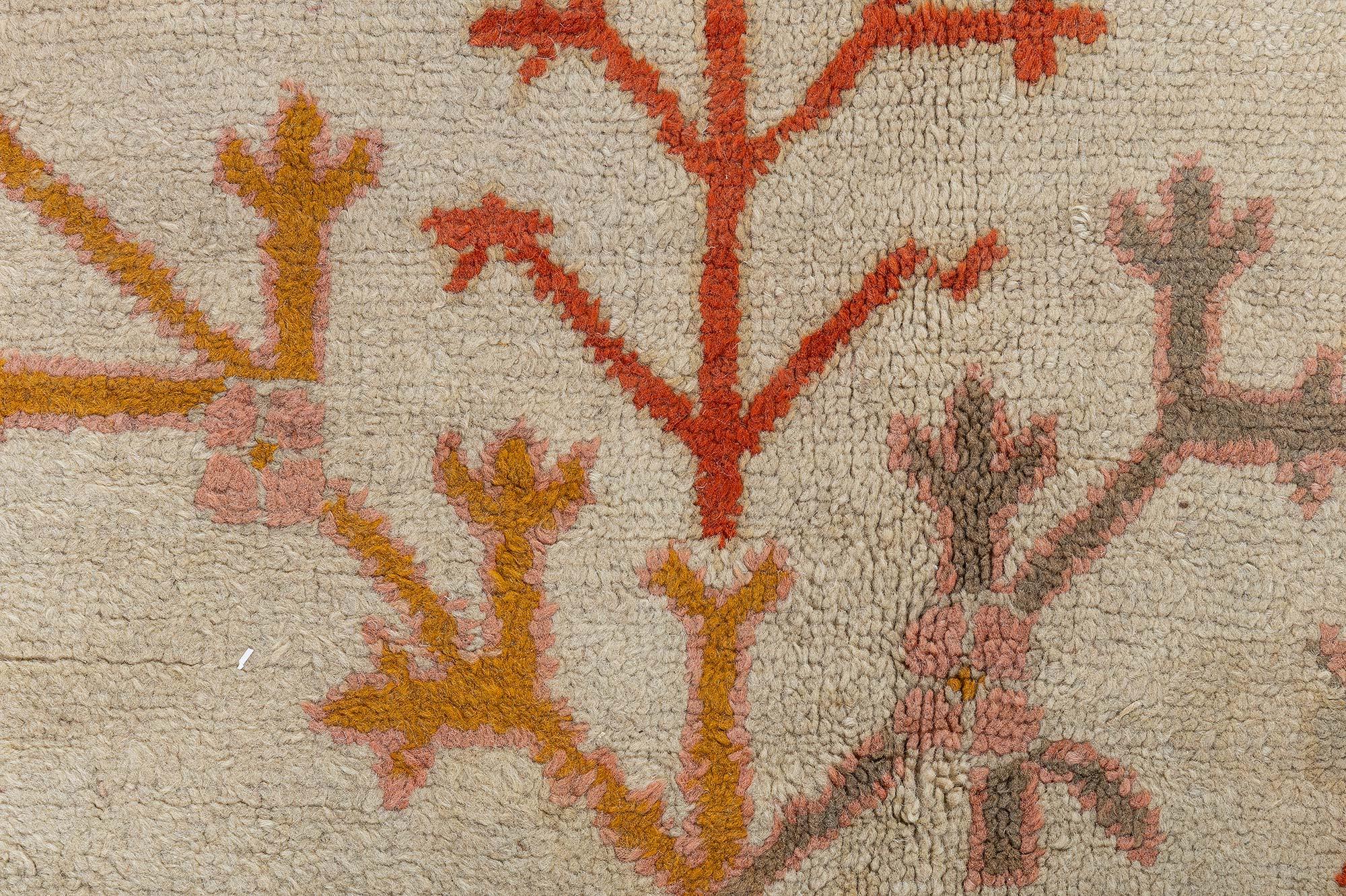 Doris Leslie Blau Antique Turkish Oushak Rug In Good Condition For Sale In New York, NY