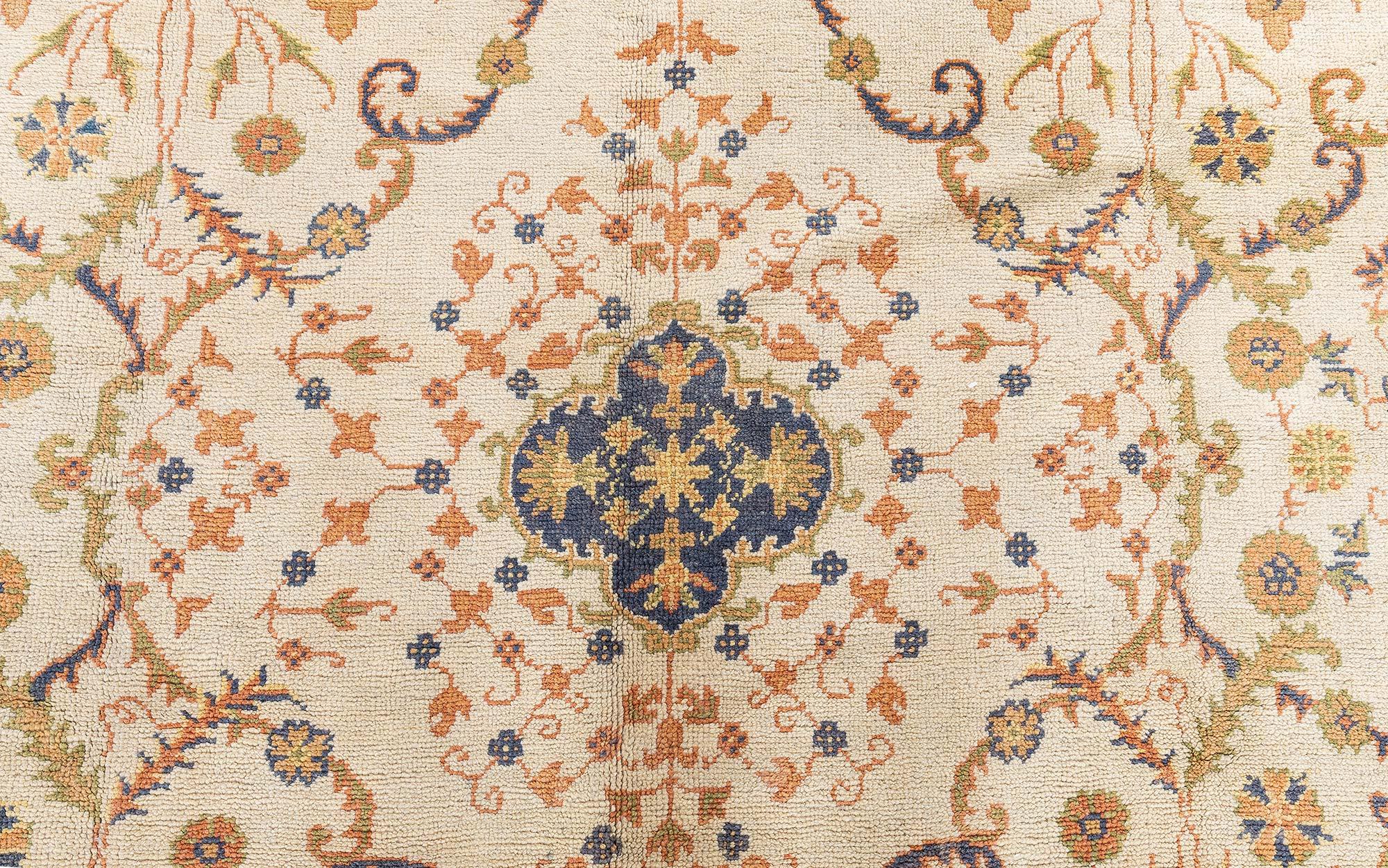 Doris Leslie Blau Antique Turkish Oushak Rug In Good Condition For Sale In New York, NY