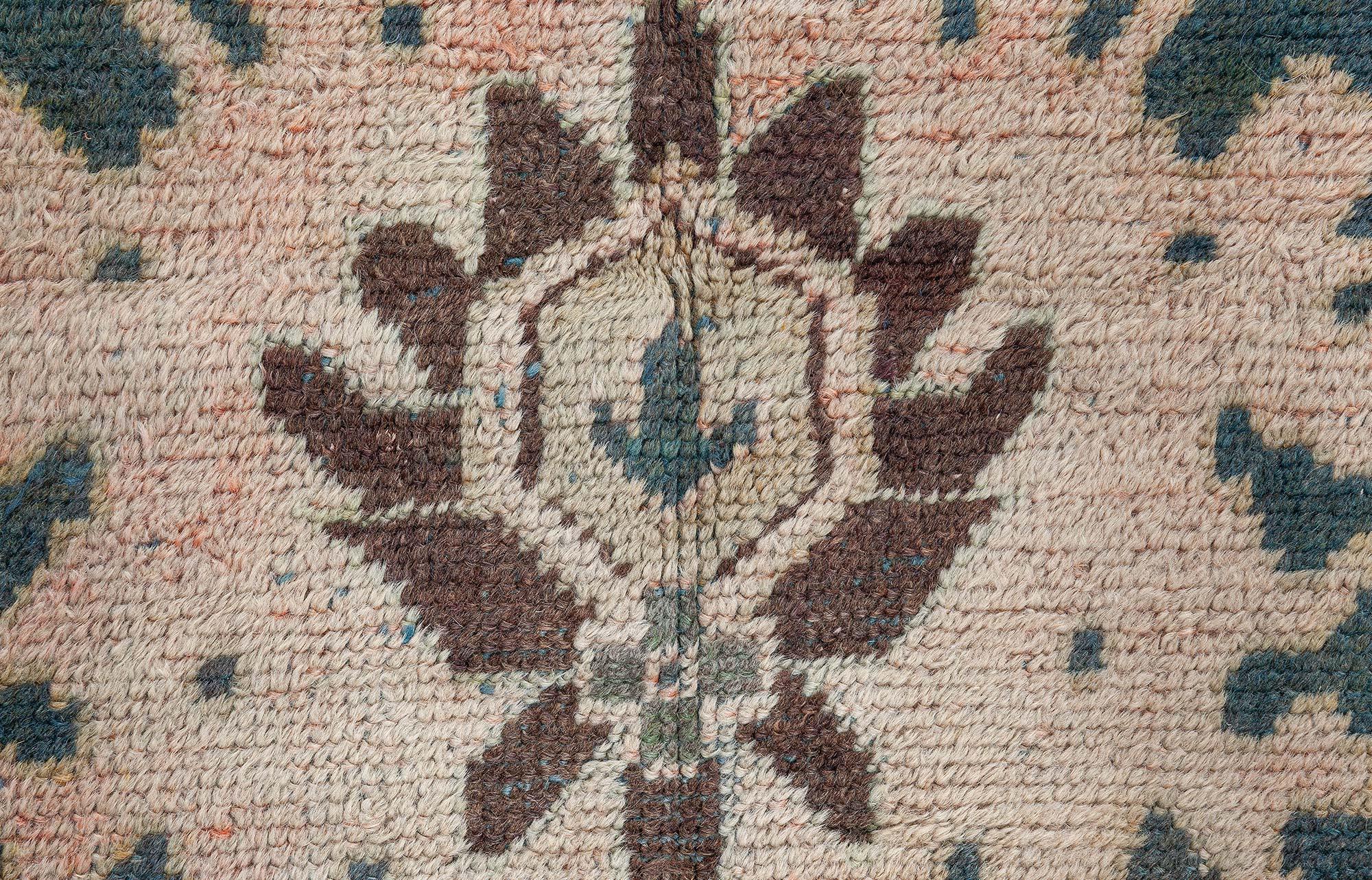 Wool Doris Leslie Blau Antique Turkish Oushak Rug For Sale