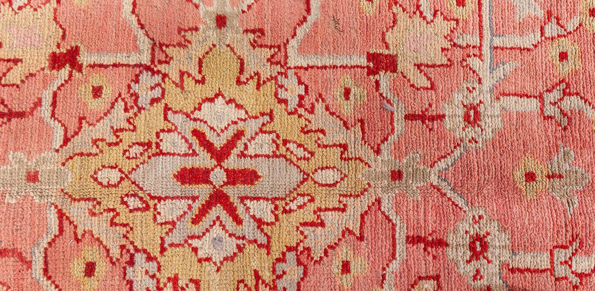 Wool Doris Leslie Blau Antique Turkish Oushak Rug For Sale