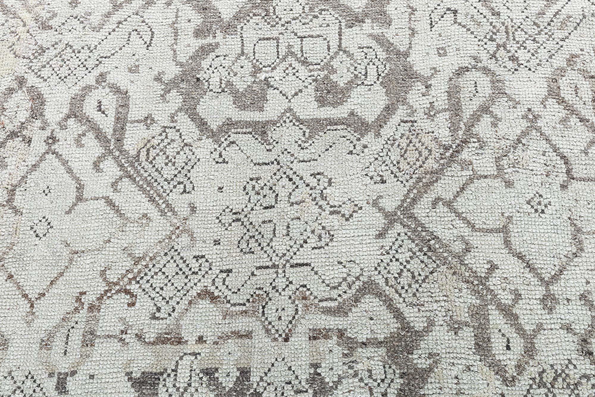 Doris Leslie Blauer antiker türkischer Oushak-Teppich (Wolle) im Angebot