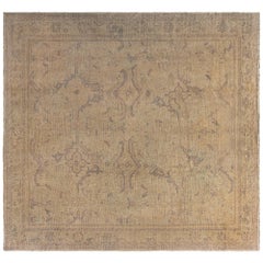 Doris Leslie Blau Antique Turkish Oushak Brown Handmade Wool Rug