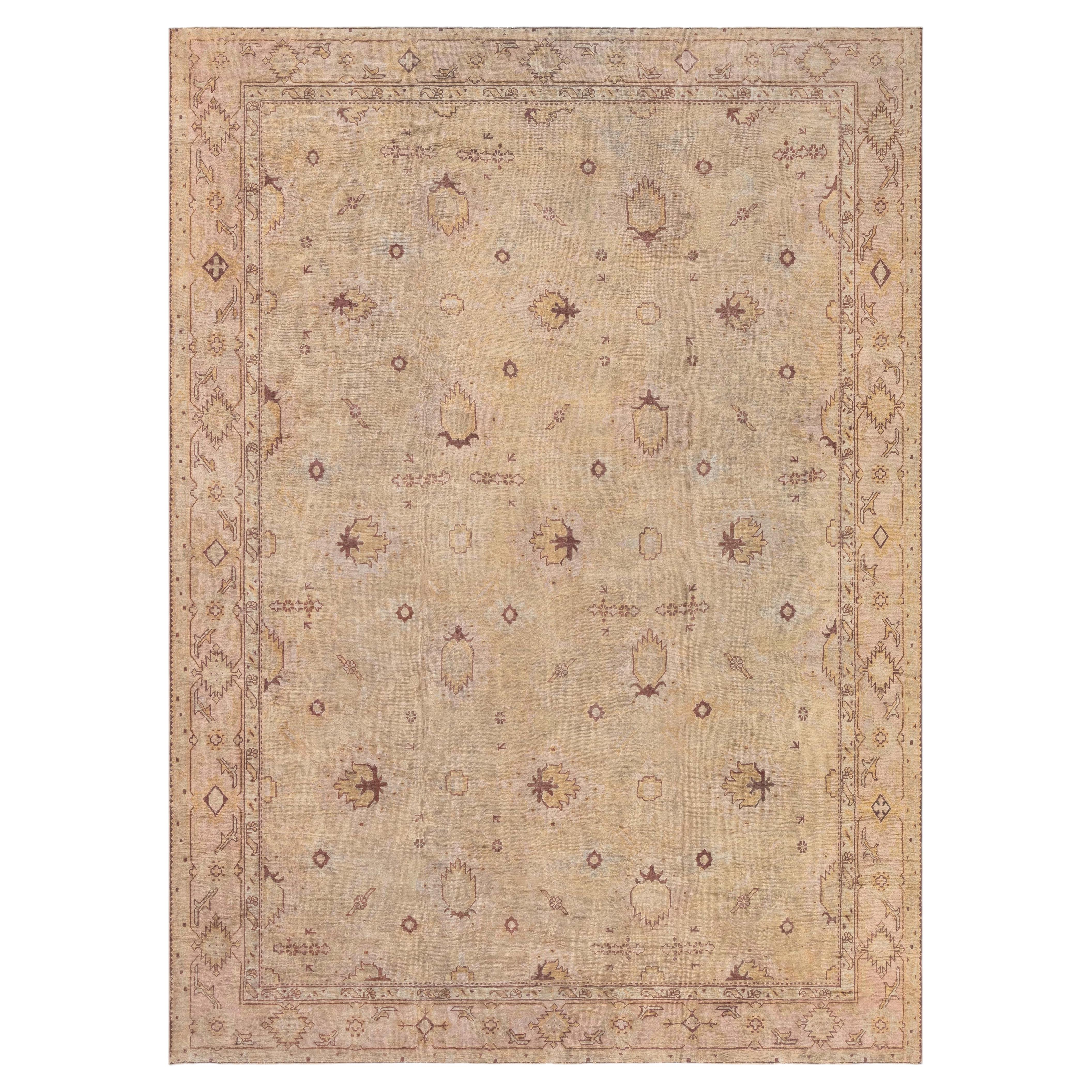 Doris Leslie Blau Antique Turkish Oushak Rug For Sale