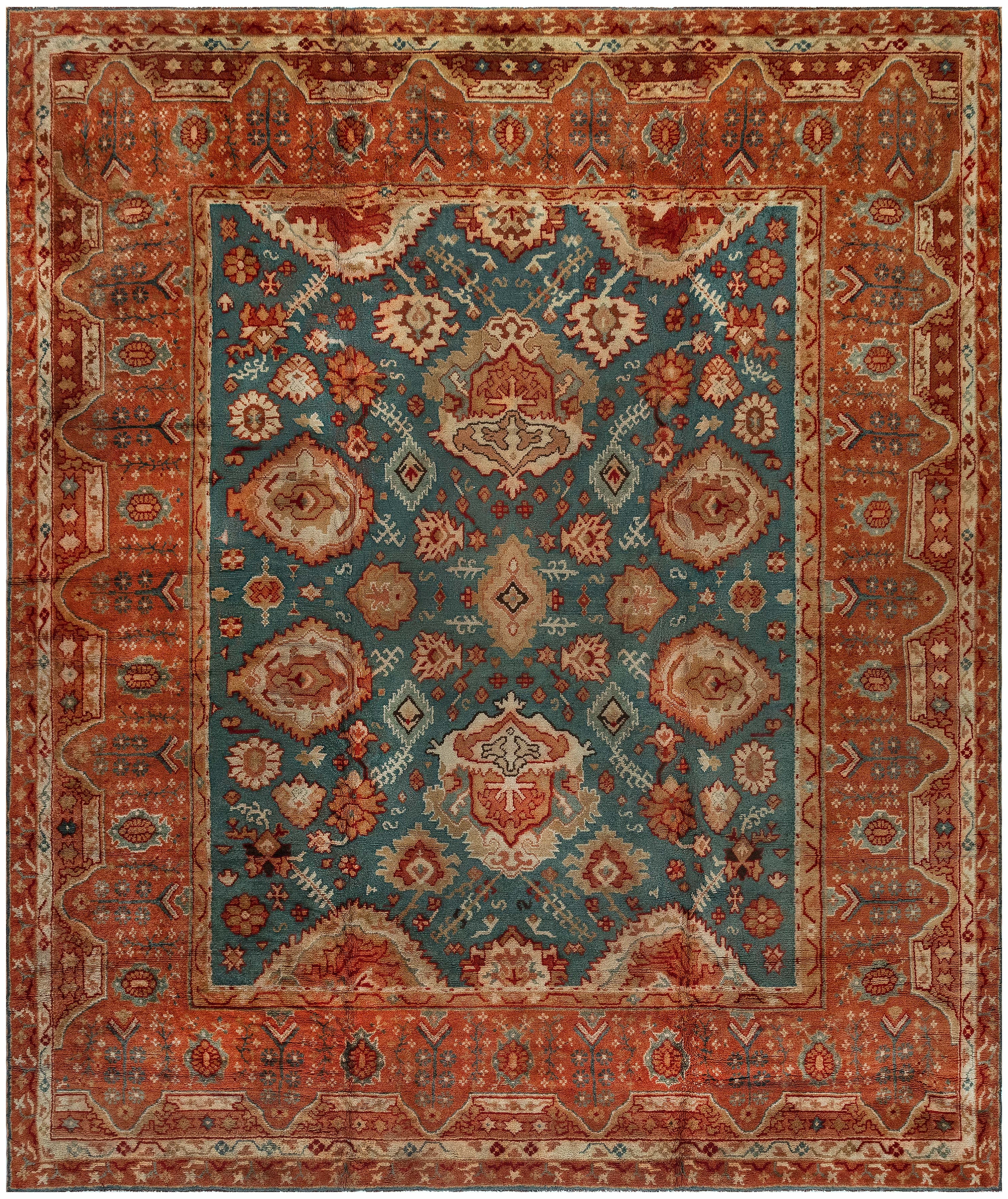 Doris Leslie Blau Antique Turkish Oushak Rug For Sale