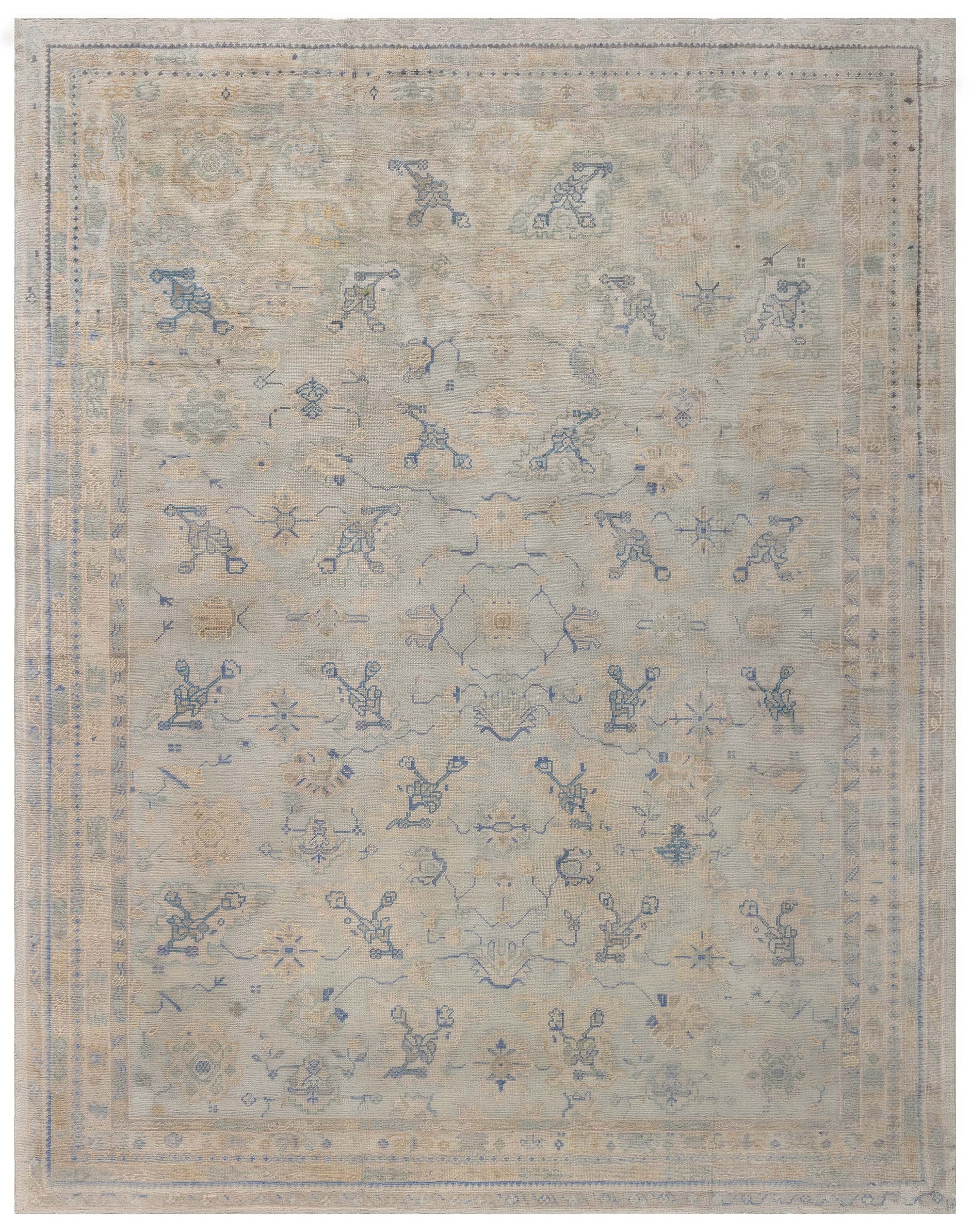 Doris Leslie Blau Antique Turkish Oushak Rug For Sale