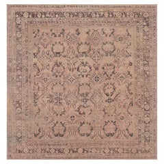 Doris Leslie Blau Antique Turkish Oushak Rug in Faded Rose and Mocha Tones