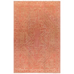 Doris Leslie Blau Alfombra Turca Antigua Oushak Naranja 'Tamaño Ajustado