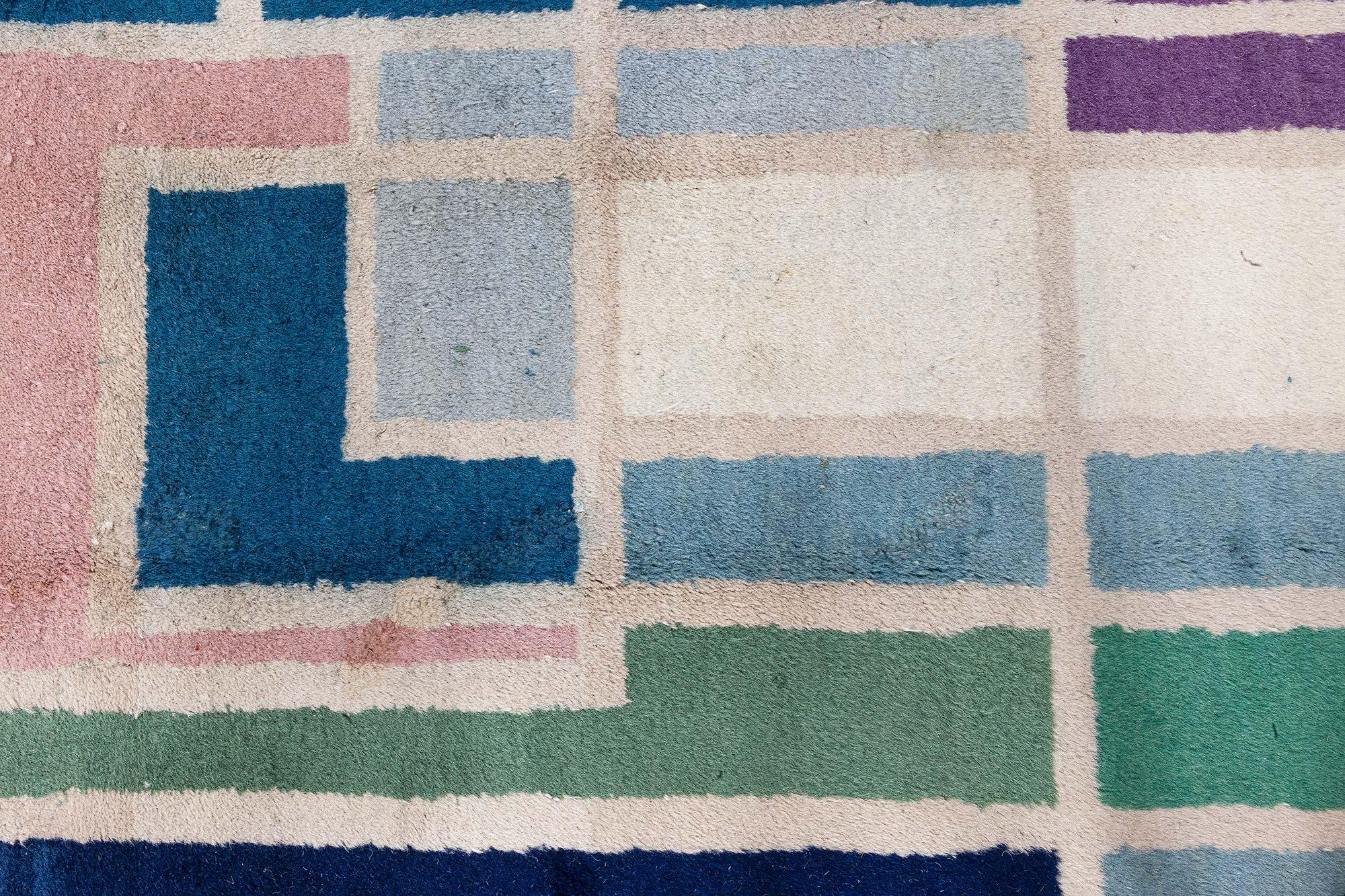 Doris Leslie Blau Art-Deco-Teppich von Mario Radice (signiert MRADICE) (Italienisch) im Angebot