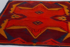 Doris Leslie Blau Art Nouveau Vintage Tribal Brick Red Hand-Knotted Rug Dutch