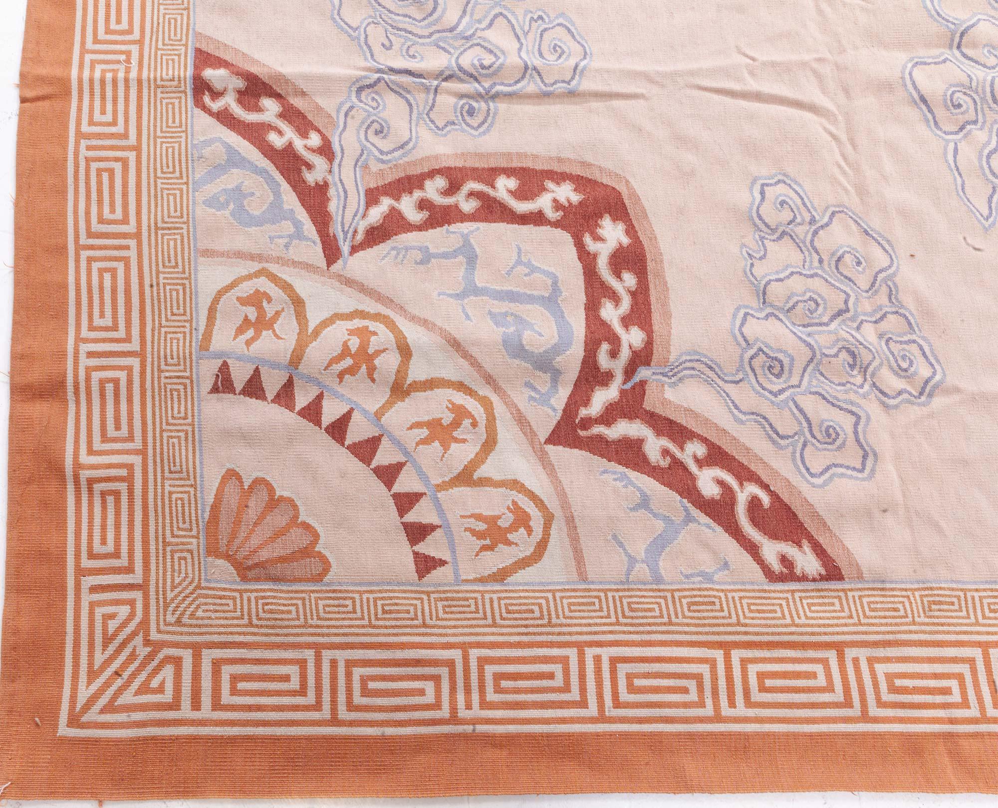 Doris Leslie Blauer Aubusson-Teppich (Wolle) im Angebot