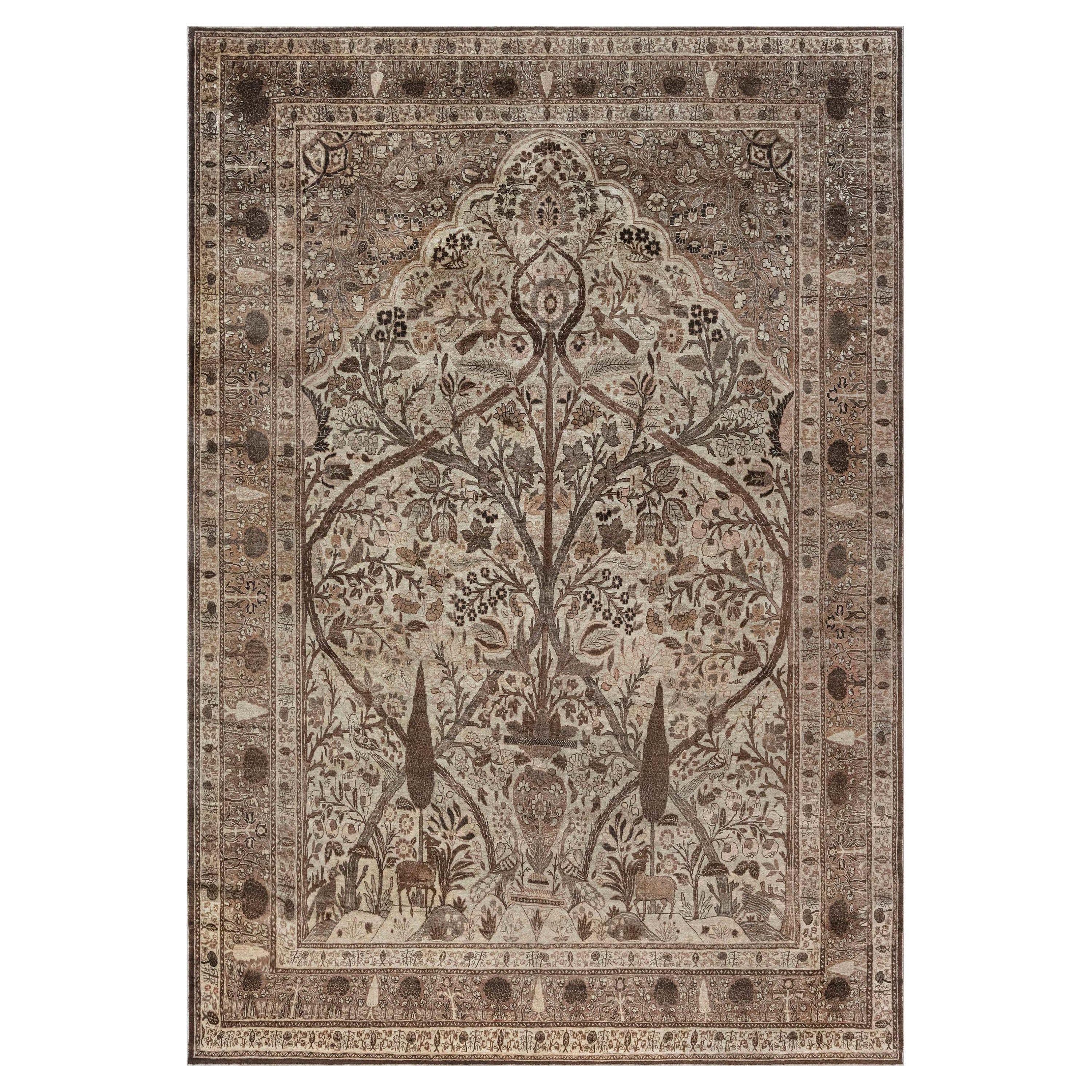 Tapis persan Tabriz en laine fait main Doris Leslie Blau Autehntic en vente