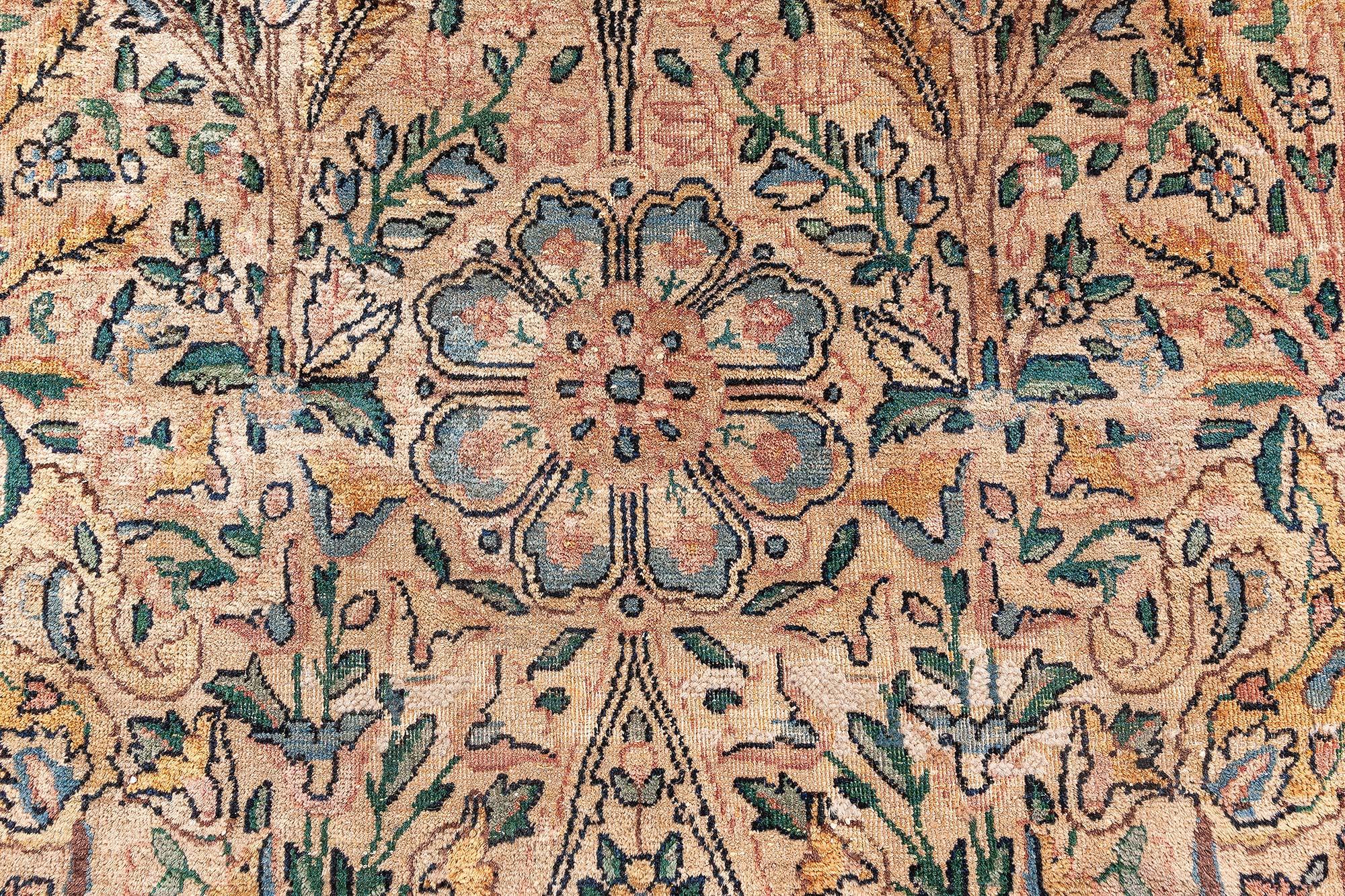 Doris Leslie Blau Authenric Persischer Kirman Handgeknüpfter Wollteppich im Angebot 1