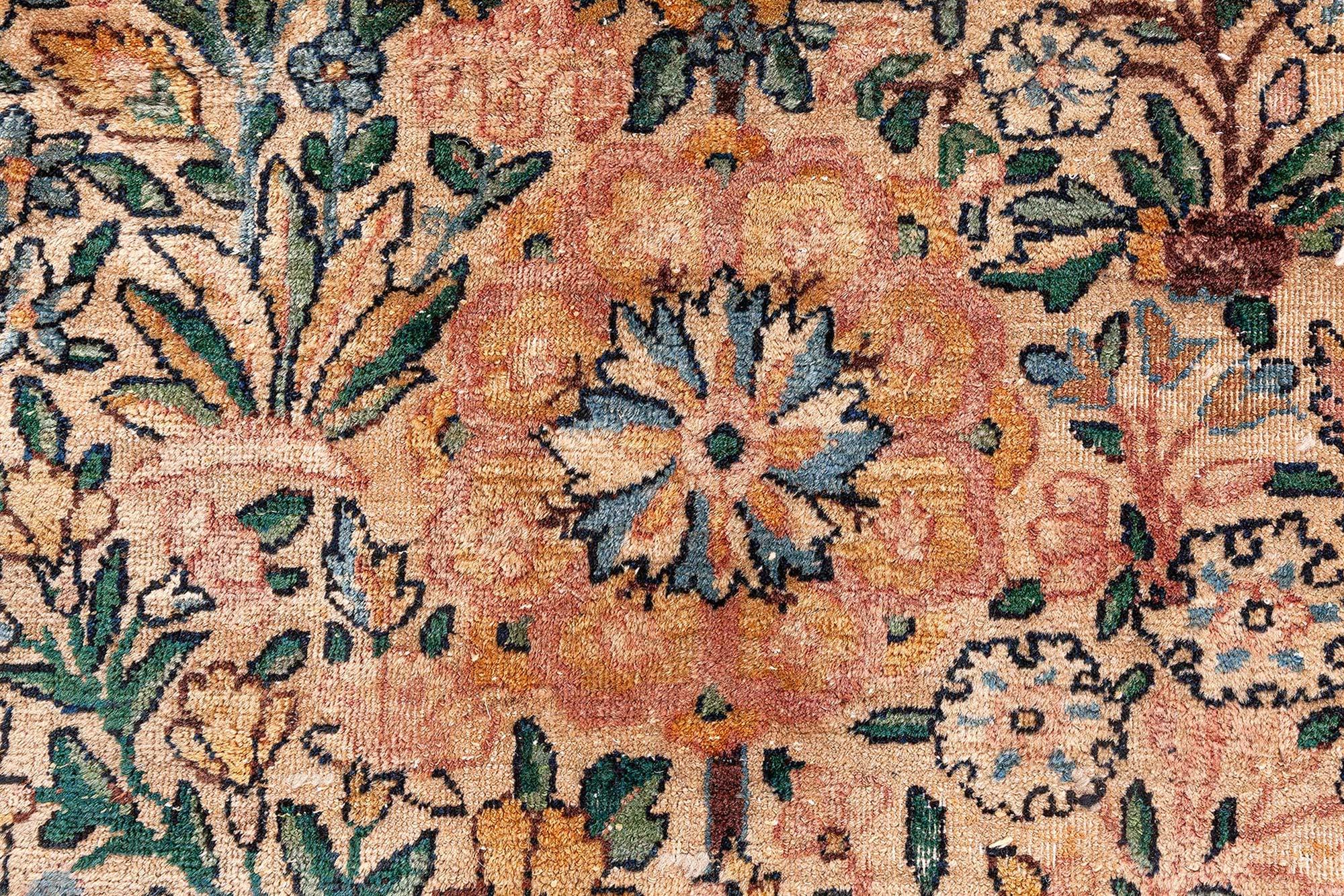 Doris Leslie Blau Authenric Persischer Kirman Handgeknüpfter Wollteppich im Angebot 2