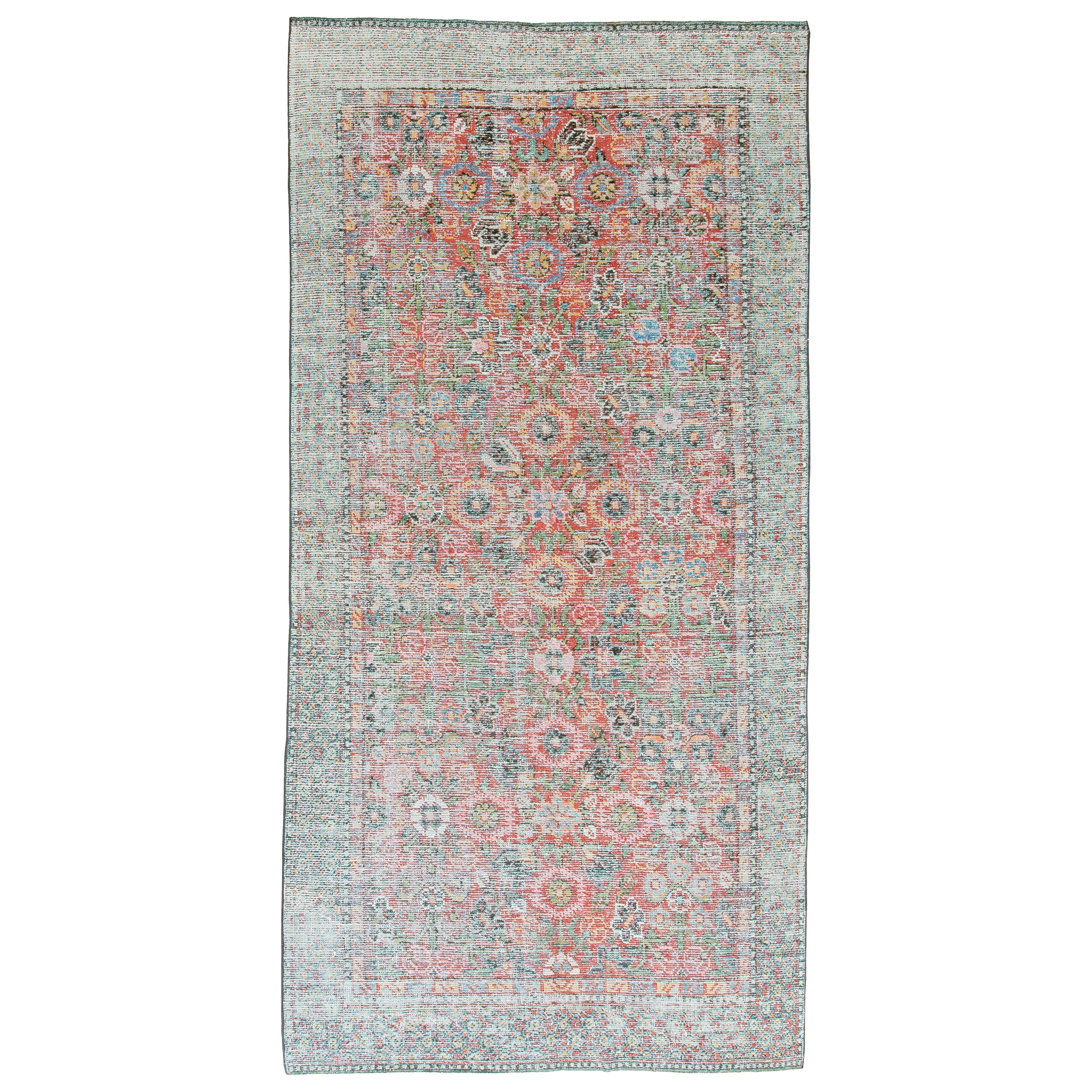 Doris Leslie Blau Authentischer handgeknüpfter Seidenteppich aus Samarkand von 1850