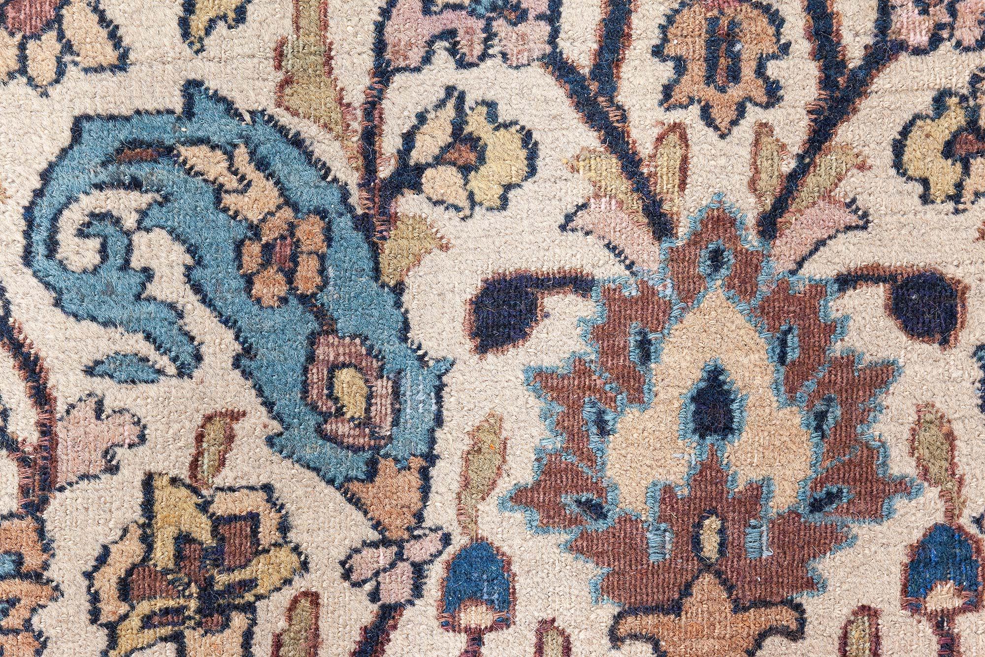 Doris Leslie Blau Authentischer 1900er Persischer Meshad Handgefertigter Wollteppich (Wolle) im Angebot