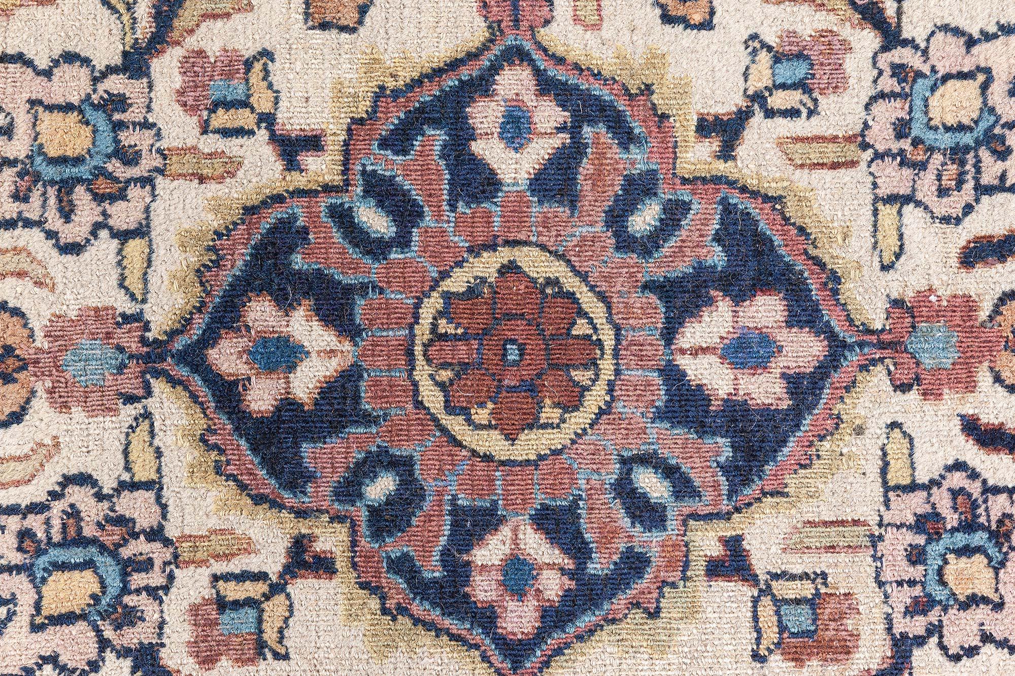 Doris Leslie Blau Authentischer 1900er Persischer Meshad Handgefertigter Wollteppich im Angebot 2