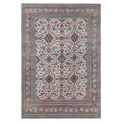 Antique Doris Leslie Blau Authentic 1900s Persian Meshad Handmade Wool Rug