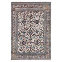 Doris Leslie Blau Authentischer 1900er Persischer Meshad Handgefertigter Wollteppich