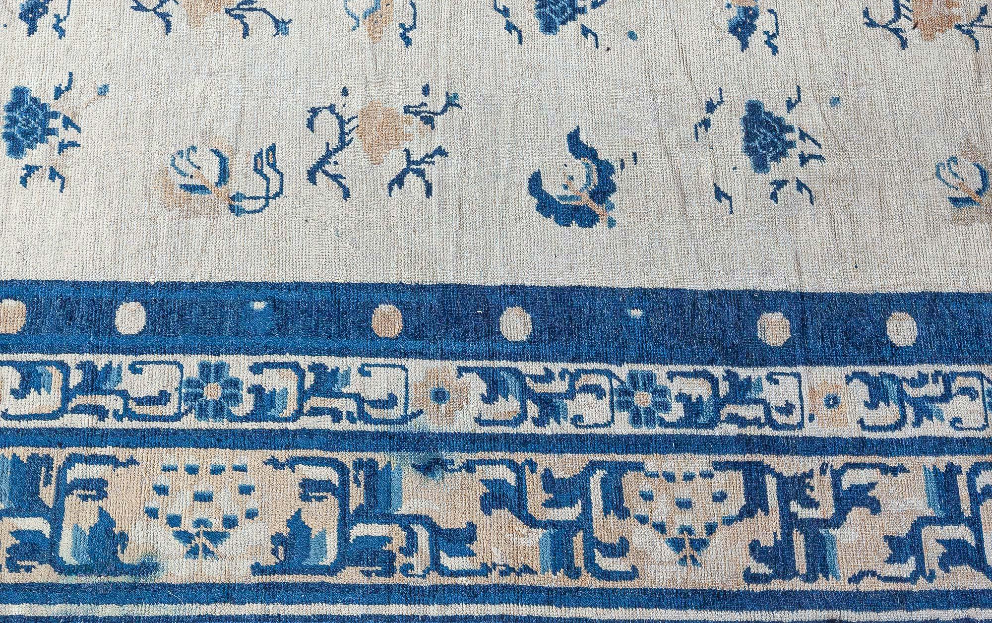 Authentic 19th Century Chinese Botanic Wool Rug
Size: 12'4