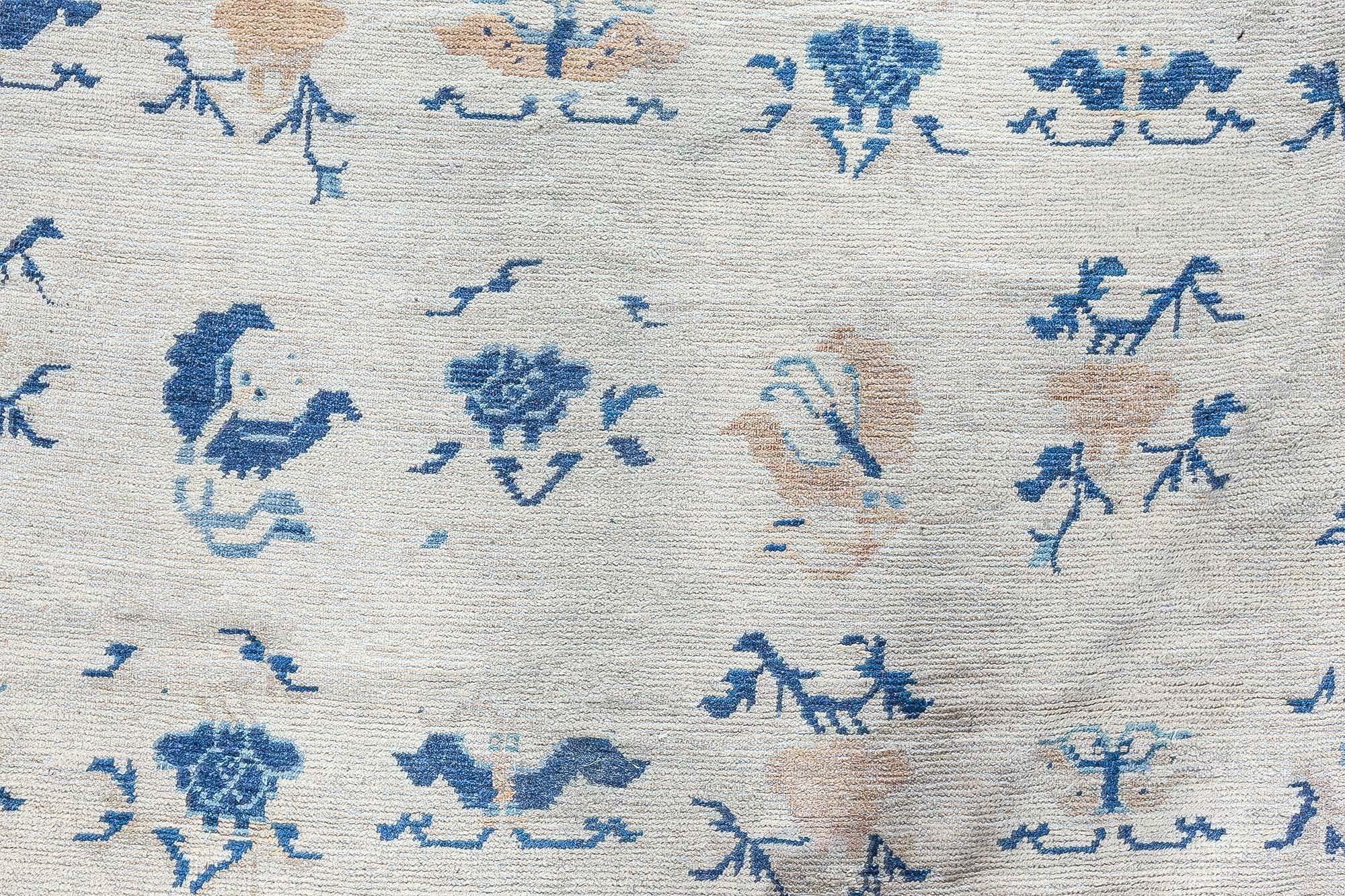 Doris Leslie Blau Authentic 19th Century Chinese Botanic Wool Rug For Sale 1