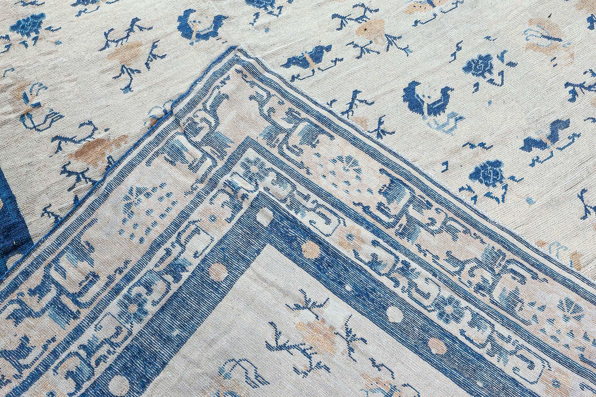 Doris Leslie Blau Authentic 19th Century Chinese Botanic Wool Rug For Sale 4