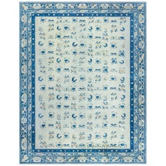 Tapis authentique en laine botanique chinoise du 19ème siècle Doris Leslie Blau