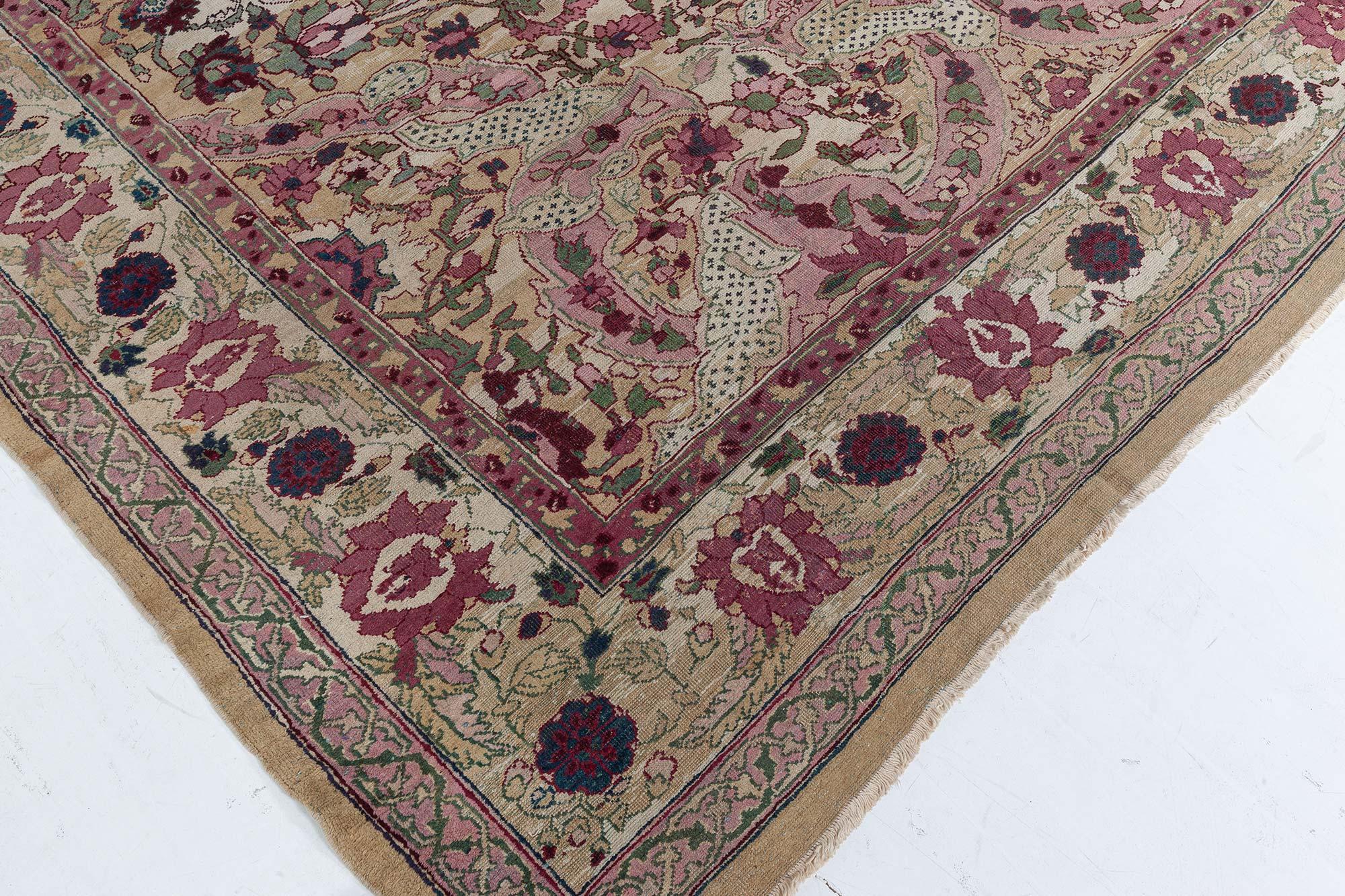Doris Leslie Blau Authentischer indischer Amritsar Botanic Teppich aus dem 19. Jahrhundert im Angebot 1