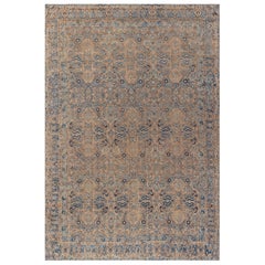 Doris Leslie Blau Alfombra persa Kirman auténtica del siglo XIX