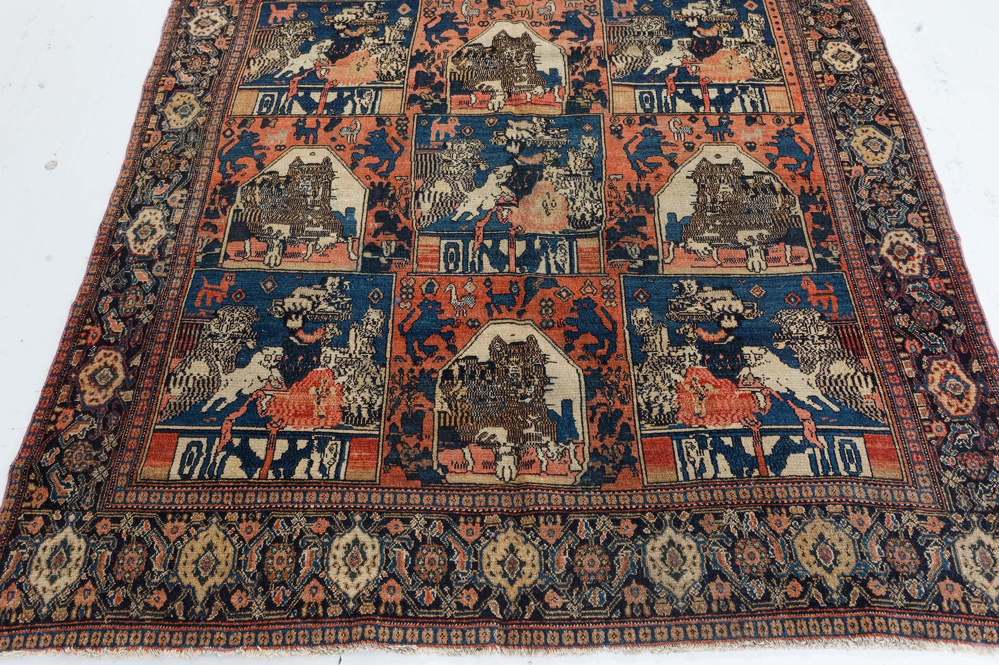 Authentic 19th Century Persian Senneh Rug
Size: 4'8