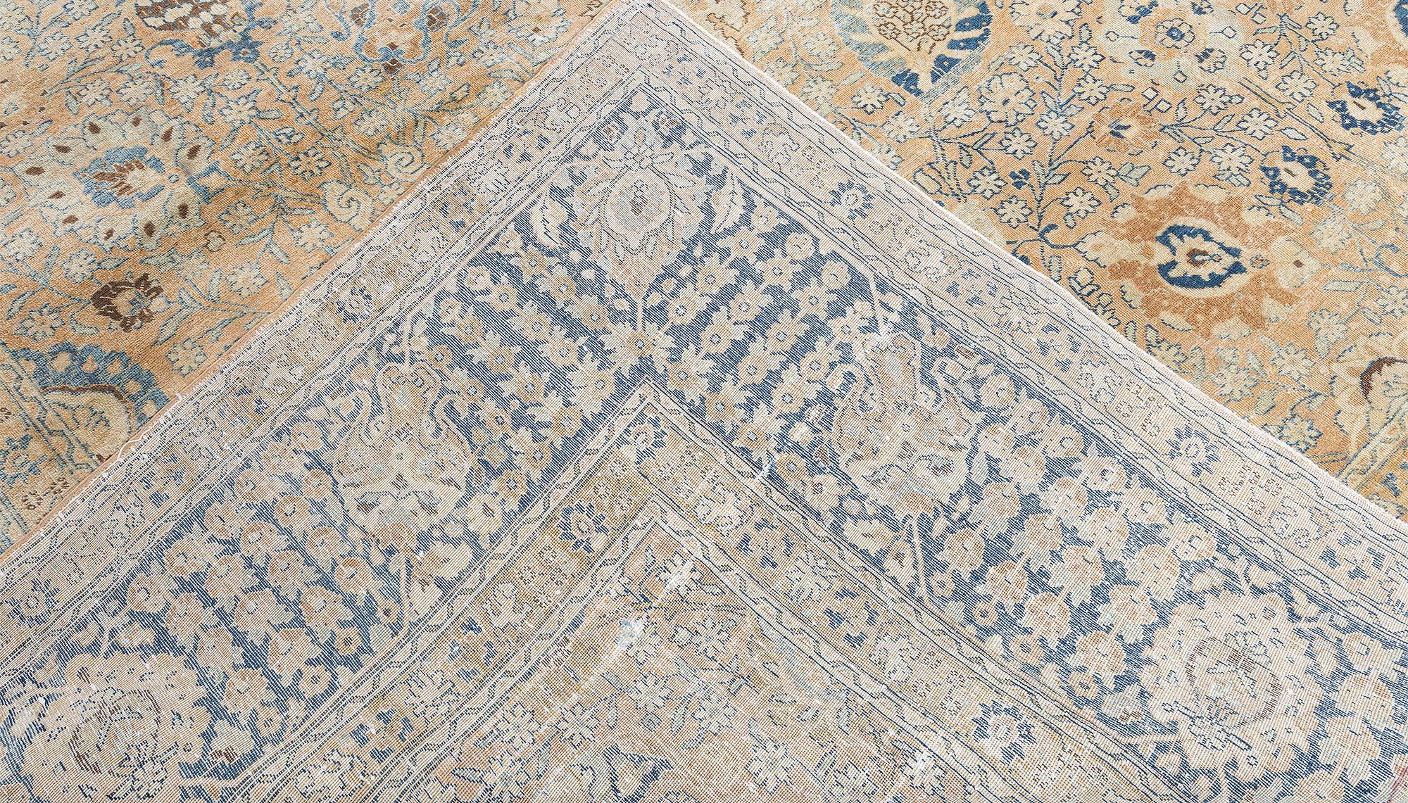 Doris Leslie Blauer authentischer persischer Täbris-Teppich aus dem 19. Jahrhundert, handgefertigt im Angebot 2