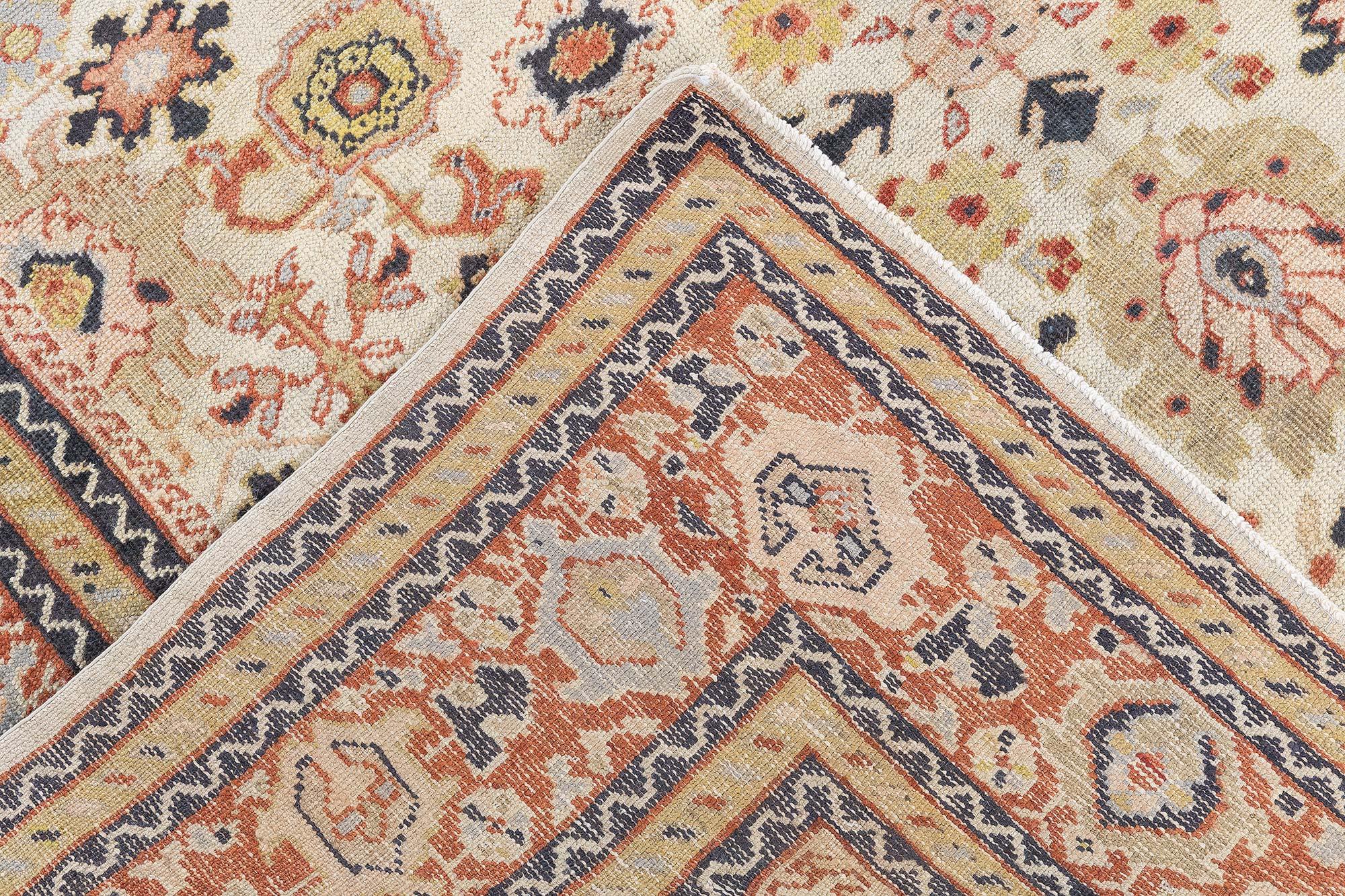 Doris Leslie Blauer authentischer Sultanabad-Wollteppich aus dem 19. Jahrhundert, handgefertigt im Angebot 5