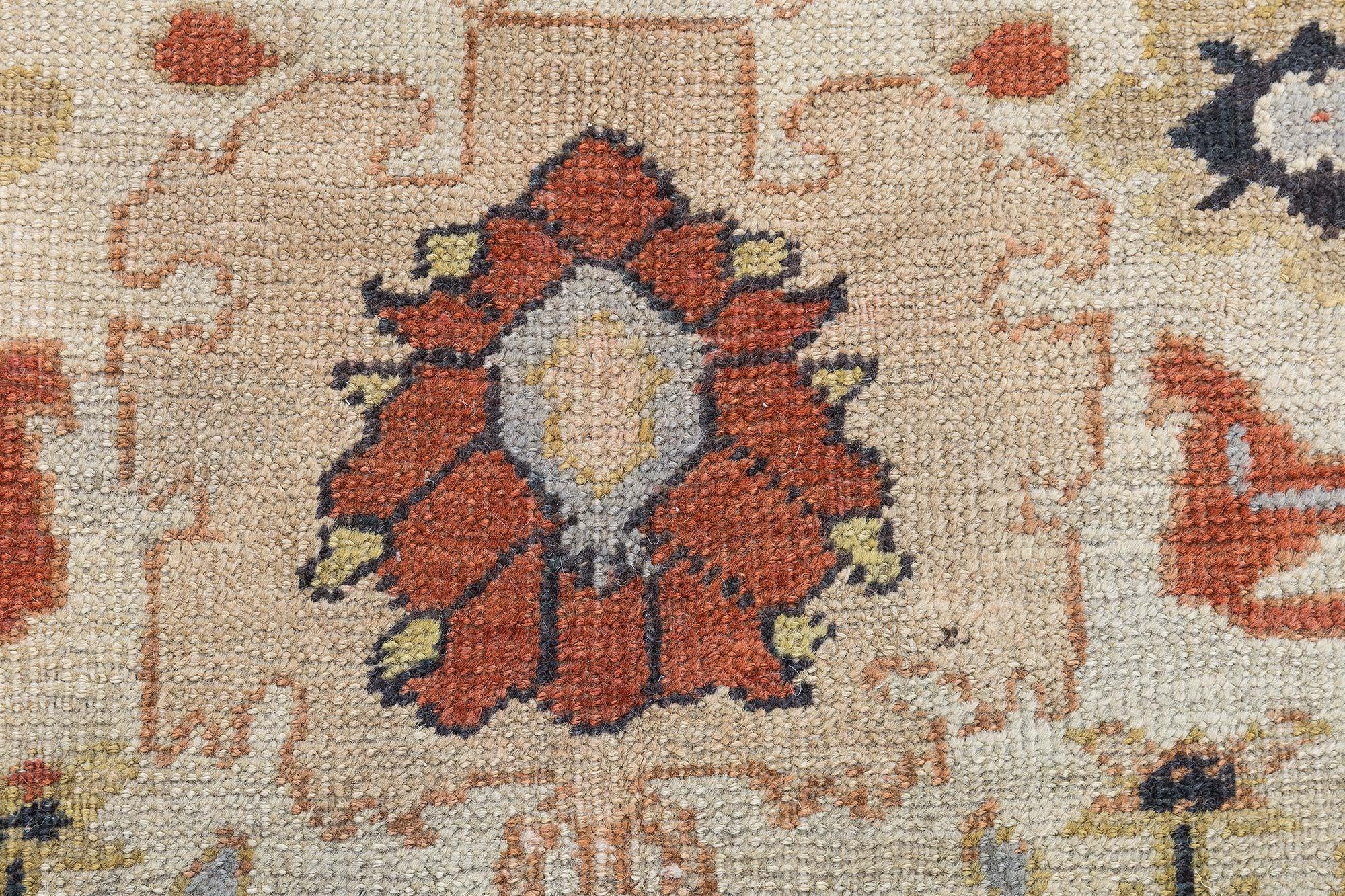 Authentischer handgefertigter Sultanabad-Wollteppich aus dem 19.
Größe: 6'7